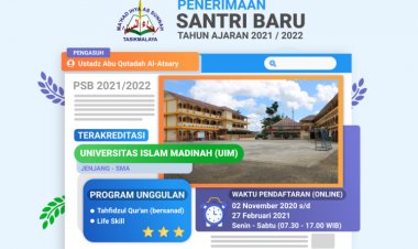 Peneriman Santri Baru Tahun Ajaran 2021/2022 (Online)