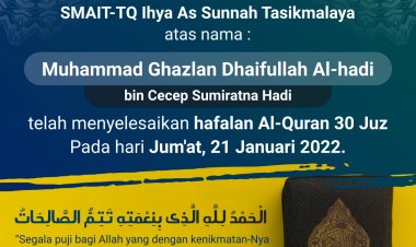 Menyelesaikan Hafalan Al-Qur'an 30 juz